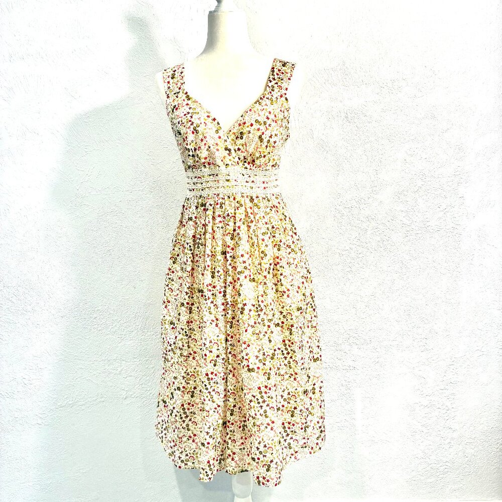 Sundance 100% Cotton Sun Dress, Size 12, Fully Lined, Boho Prairie, Lace